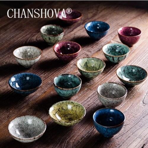 CHANSHOVA 80ml Chinese retro Kiln change Personality Porcelain tea cup Small coffee mug Chinese Ceramic cups H509