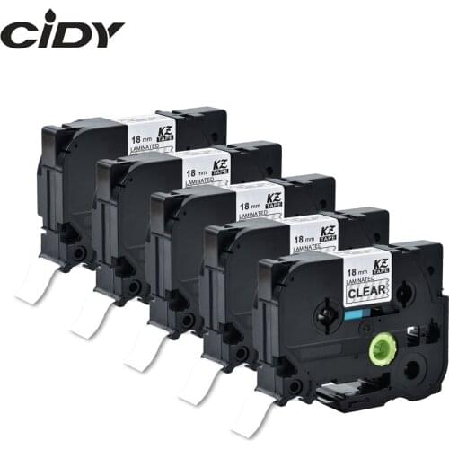 Cidy 5pcs/lot 18mm White on Clear Compatible Label Tape Tze-145 TZe145 TZE 145 TZ-145 TZ 145 for P-touch