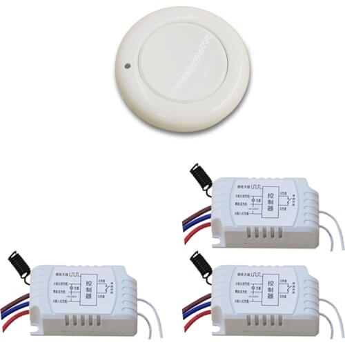 Digital Remote Control Switch AC220V 3 pcs White Receiver Wall Transmitter Wireless Power Switch Radio Controlled Switch Relay
