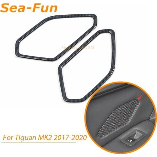 For Volkswagen VW Tiguan MK2 2017 2018 2019 2020 Door Audio Horn Hood Speaker Frame Decoration Cover Trim Sticker Accessories