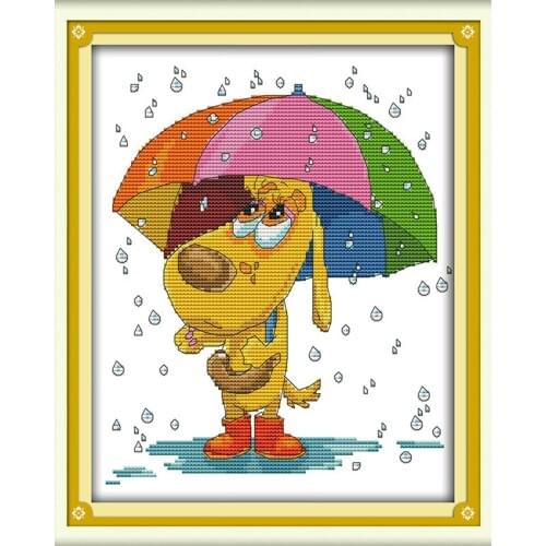 Everlasting Love Waiting In The Rain Ecological Cotton Cross Stitch 11CT And 14CT Printed Christmas New Year