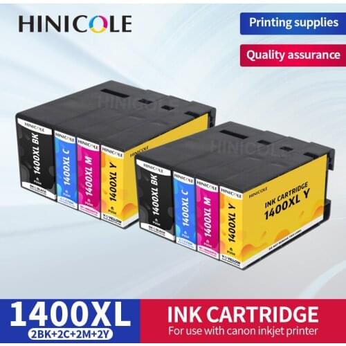 Hinicole 4 Color PGI-1400XL Compatible Ink Cartridge for Canon MAXIFY MB2340 MB2040 MB2140 MB2740 full ink PGI 1400 PGI1400 XL