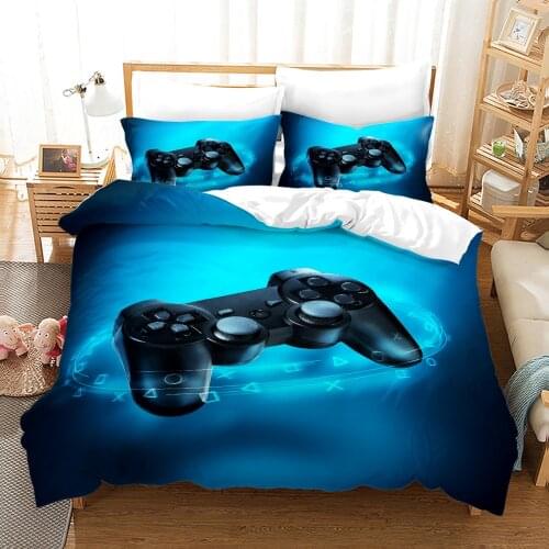 Children Gamer Bedding Sets for Boys Gaming Bedding Full Size Gamer Comforter Cover Gamer Console Game Joystick Duvet Cover Set