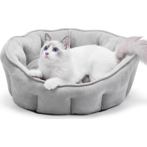 Meraco Shell Shaped Cat Bed Warm Cozy Pet Bed Dog & Cat Cave House Portable Nest Mat Kitten Cave With Removable Cushion