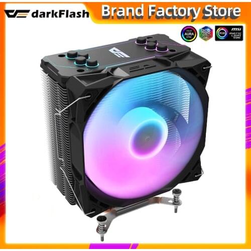 Darkflash S11 4 Heatpipes ARGB CPU Cooler Radiator Silent PWM 4PIN 120mm fan Intel LGA 1150 1151 1200 1366 2011 AM4 Ventilador