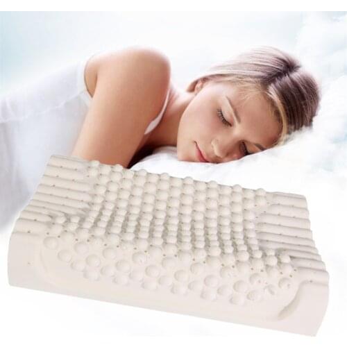 Latex Neck Pillow Sleep Massage Large Particle Natural Thailand Ventilated Protection for Sleep Health Care Latex Neck Pillows
