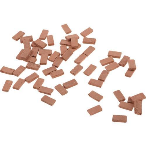 1:35 Scale Realistic Red Brick Model 1.1x0.6cm Sand Armor Scene Decor 50Pcs