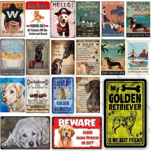 Dachshund Metal Tin Sign Vintage Animals Metal Poster Tin Plate Retro Style Metal Sign Tin Plaque Sticker for Bar Man Cave Decor