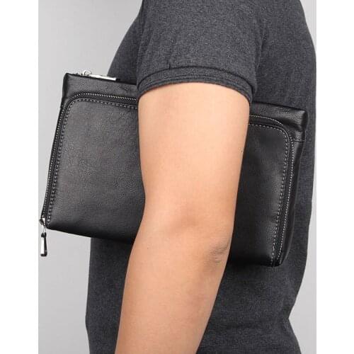 Men Handy Clutch Bag Male Genuine Leather Wristlet Clutch Purse Mens Business Phone Bag Wallet for Card Holder Money Bag