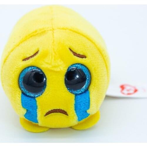 TY 4" Teeny Tys Sad Crying face emoticon pack Stackable Screen Clean Doll Plush Stuffed Animal Collectible Toy Christmas Gifts