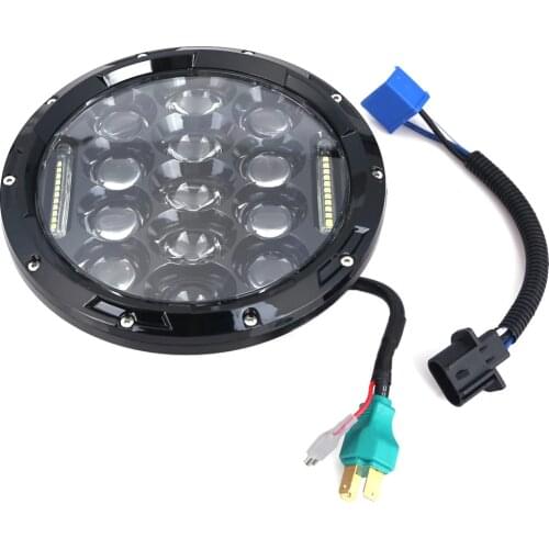 75w 7" Headlight Motorcycle Black High Low Beam 7inch Round led Head light Head lamp DRL For Harley