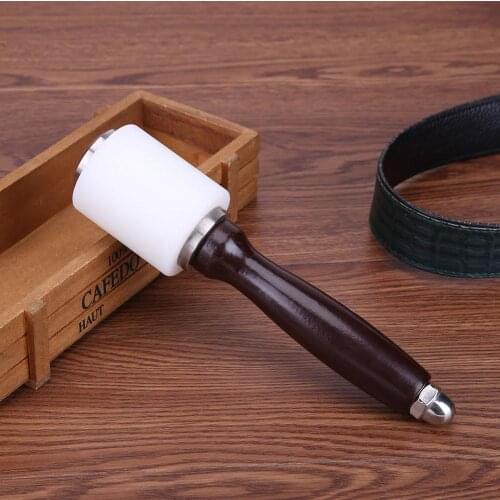 Newst Leather Carving Hammer DIY Craft Cowhide Punch Cutting Nylon Hammer Tool with Cut Chopped Wood Handle
