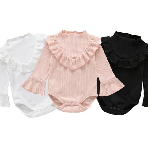 Toddler Baby Clothes Long Sleeve Ruffles Girl Kids Baby Rompers Cotton Jumpsuit Newborn Baby Autumn Clothing Casual Outfit