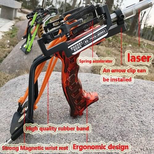 Hunting Slingshot Laser Red Dot Aiming Target Sling Bow Shot with Arrow Rest Accurate Shooting Professional Crossbow Bolt