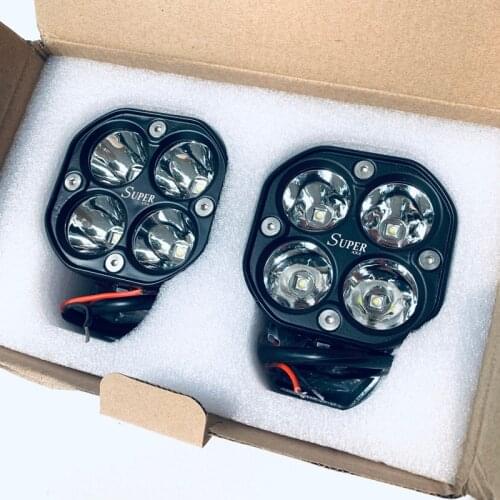 Pair 2x40w motorcycle auxiliary led light high power spotlight for moto drl day driving headlights 3 modes wiring relays harness