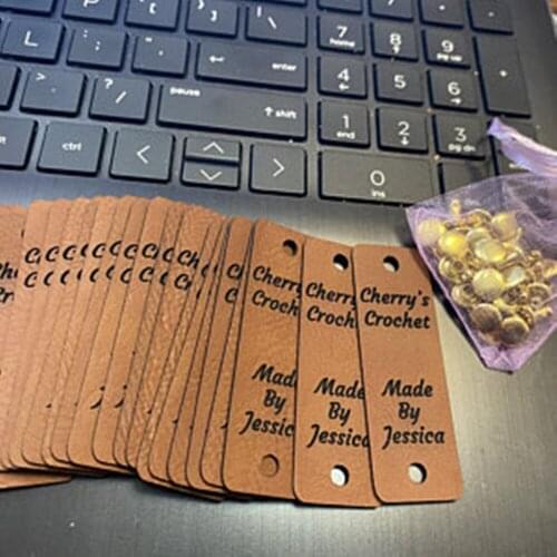 Personalize Labels for Handmade Products，CUSTOM Tags，leather tags for crochet，leather tags for crochet