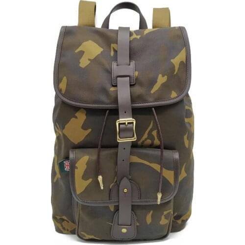 Casual Backpack New Retro Double Shoulder Student School Bag Camouflage Oil Wax Waterproof Canvas