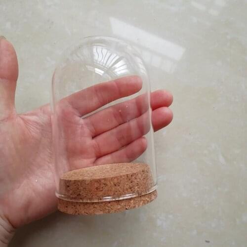 60 X Artlass Empty Glass Cloche Bell Jar Tabletop Display Dome With Cork Base Wholesale D65 x H100mm