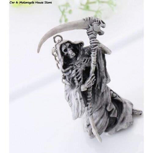 Rubber Devil Death Monster Car Skull Keychain Auto Key Chain Accessories