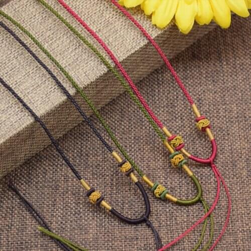 Hand Knited Necklace Silk Thread Knot Cord For Pendant