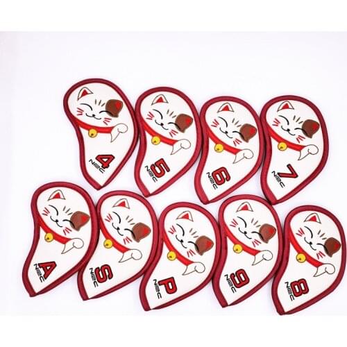 KITTY CAT golf irons headcover pu leather golf club Iron set covers #4-9PAS