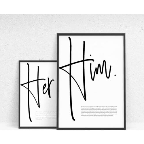 Scandinavian Canvas Painting Love Poster Master Bedroom Wall Art Decor , Nordic Design Modern Art Print Apartment Home Decor