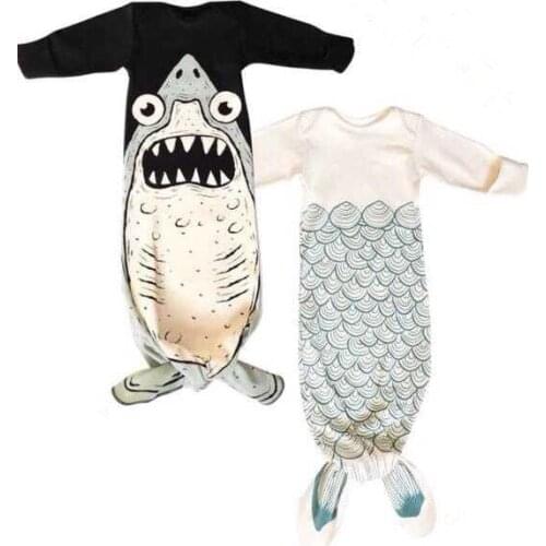 2018 Newborns Baby 0-24 Months Boys Girls Cotton Cute Mermaid Shark Stlye Sleeping Bags Baby Sleeping Clothing Infant Swaddle