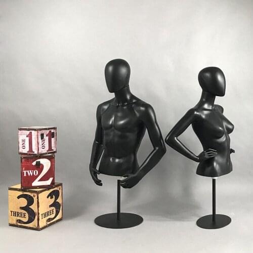 Super Upper Body Mannequin Black Color With Base Factory Direct Sell