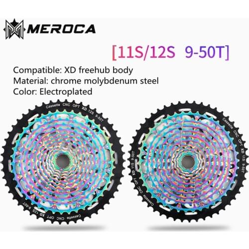 MEROCA MTB Mountain Bike Ultralight Hollow Freewheel CNC 11S 12S 9-50T Cassette Flywheel For XD Freehub Body Colorful Plating