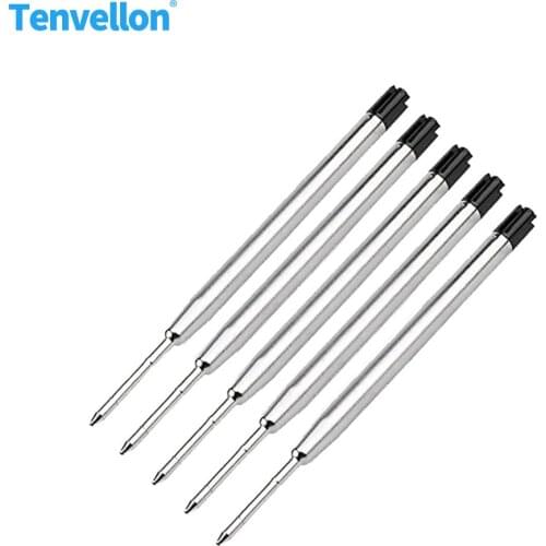Tenvellon 5PCS Tactical Pen Refill Black Roller Ball Pen Refills Blul Ink Fit for Multi-kinds Tactical Defense Pen InkCartridges