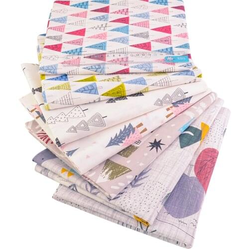 Booksew Telas De Algodon Para Patchwork Trees Design Curtains Gray Cotton Twill Quilting Fabric Dye DIY Cloth Scrapbooking Tissu