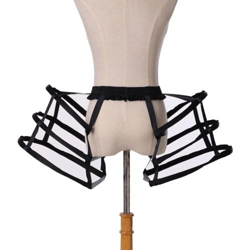 Short Bird Cage Hollow Hoops Petticoat Cosplay Wedding Prom Crinoline Slip Vintage Rococo Underskirt