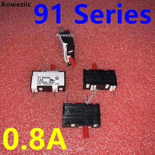2Pcs 91 Series 0.8A 125V/250VAC 50VDC KUOYUH Overcurrent protector short circuit overload switch fuse Protection switch