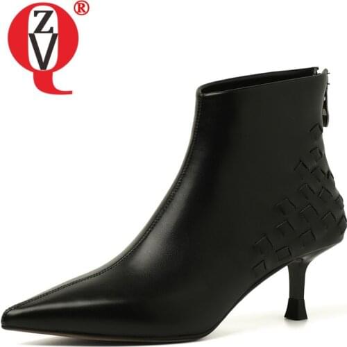 ZVQ Women winter New Style short boots Good Qualtiy Leisure Working Pumps Heels Pointed Toe Concise Comfortable Solid color