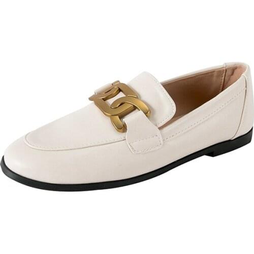 2021 fashion new fashion round head flat shoes women buckle Baotou half slippers women wear Mary Jane shoes