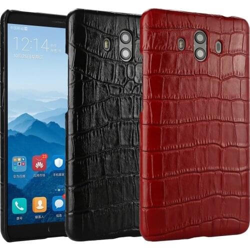 5 Colors Real Cow Skin Cover For Huawei Mate 10 Genuine Cowhide Phone Case For Huawei Mate10 Pro Crocodile Grain