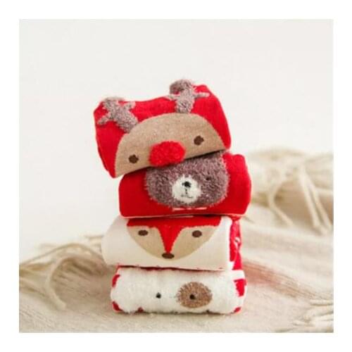 1 Pair Cotton Winter Autumn Baby Girls Boys Kids Xmas Socks Children Striped Terry Snowflake Elk Santa Claus Christmas Bear