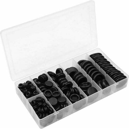 170pcs Multi Sizes Rubber Ring Sealing Grommets Set Assortment Cap Blind Body Plugs Kit Protect Wire Cable Accessories