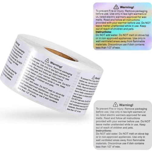 600pcs Of Candle Warning Labels For Wax Melting Molds 1.8 X 1.5 Inch Candle Warning Stickers For Making Candle Container
