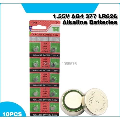 10pcs AG4 GA4 SR626 376 377 565 D377 LR626 LR66 SR66 Watch Coin Battery Brand Battery Suitable Supports Watch Calculator