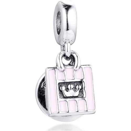 Charms 925 Silver Original Fit Pandora Bracelets Sterling Silver Shopping Queen Charm Beads for diy Women Jewelry