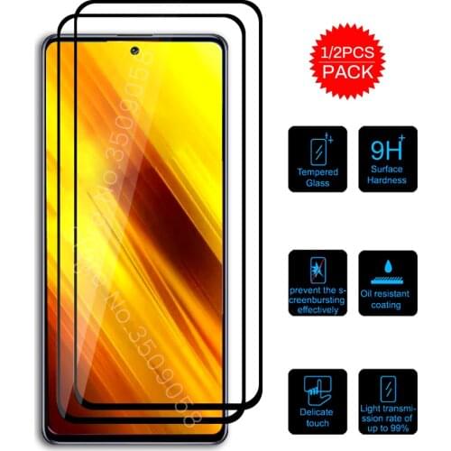 Covers for xiaomi mi pocophone poco x3 x 3 case protective glasson pocox3 safty armor protection glass pocophonex3 steklo film
