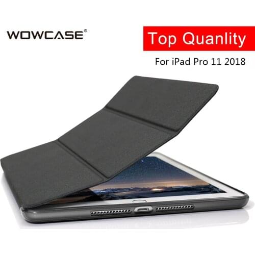 Case For iPad 2018 11/12.9/9.7,Leather Ultra Slim Smart Sleep Tri-fold Back Cover For iPad Pro 11 12.9 inch 2018 Cases Funda