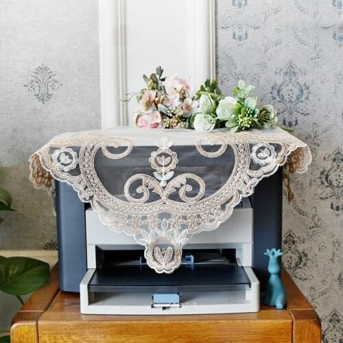 European Lace Embroidery Square Small Tablecloth Furniture Electric Computer Microwave Oven Coffee Table Food Cover Cloth Tapete