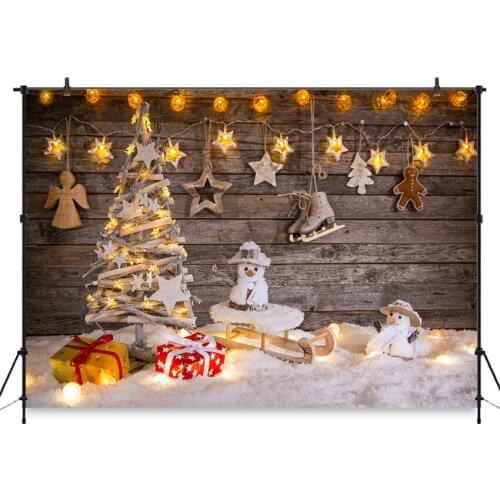 Photography Backgrounds Christmas Tree Backdrop Decor Wood Wall Photocall Backdrops Photo Studio Photographic