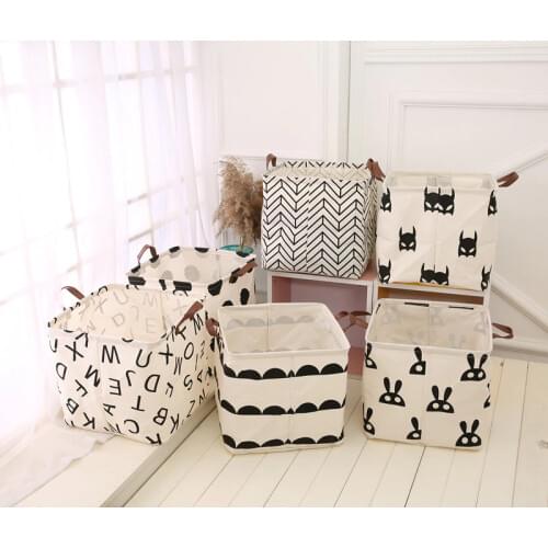 Nordic Style Canvas Storage Bag For Toys Clothes Kids Room Organizer Bag Pouch Canvas Storage Pouch Stand Bag For Kids 32x32CM