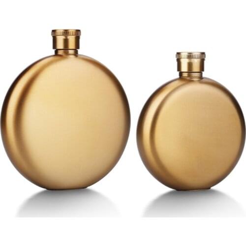 Creative Ultra-thin 3oz round stainless steel hip flask men portable Stanley flask Outdoor wine mini Bottle With flask funnel