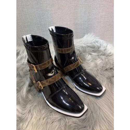 2021 Genuine Leather Summer Boots Women Plate Pattern Lady High Boots Women Summer Luxury Boots Women Designers