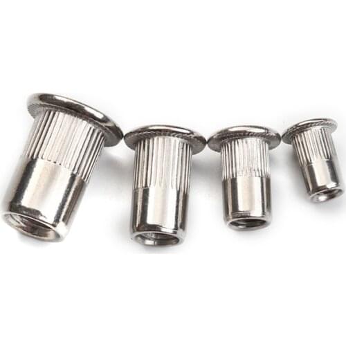 M3 M4 M5 M6 Stainless Steel Rivet Nuts Flat Head Threaded Rivet Insert Nutsert Cap Rivnut Car Furniture