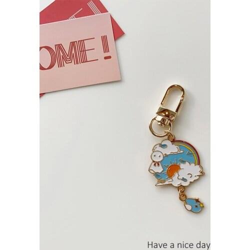 Trendy Sunny Doll Charm Keychain Cute Couple Airpods Pendant For Clothes Backpack Keyring Key Chains Valentines Day Gift